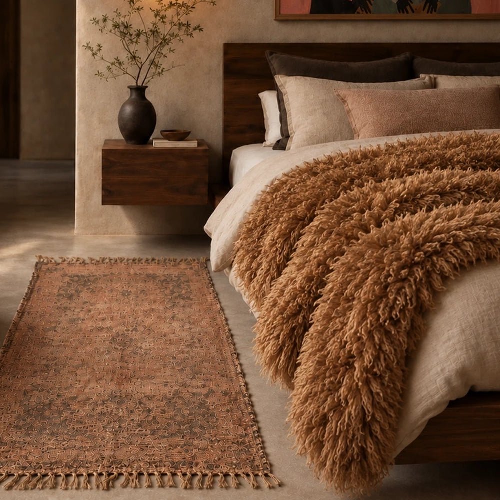 Warrick Faux Fur Throw, Brown