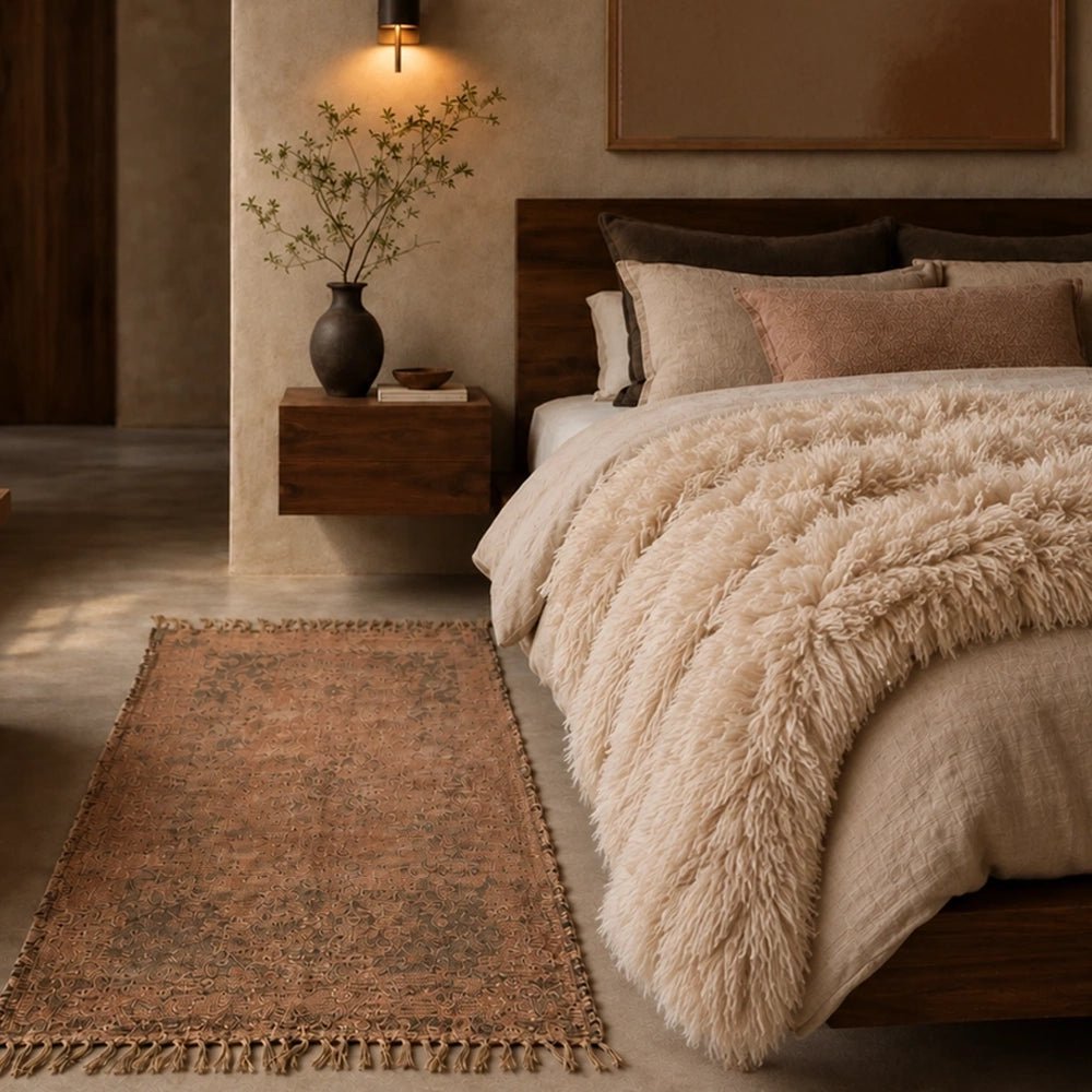 Warrick Faux Fur Throw, Cream