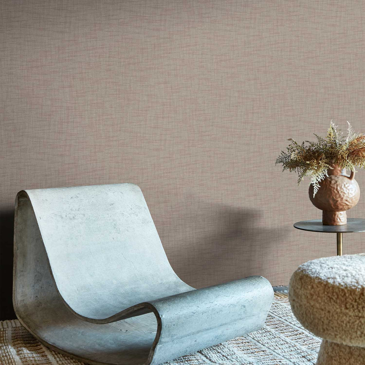 Weathered Linen Wallpaper, Stone