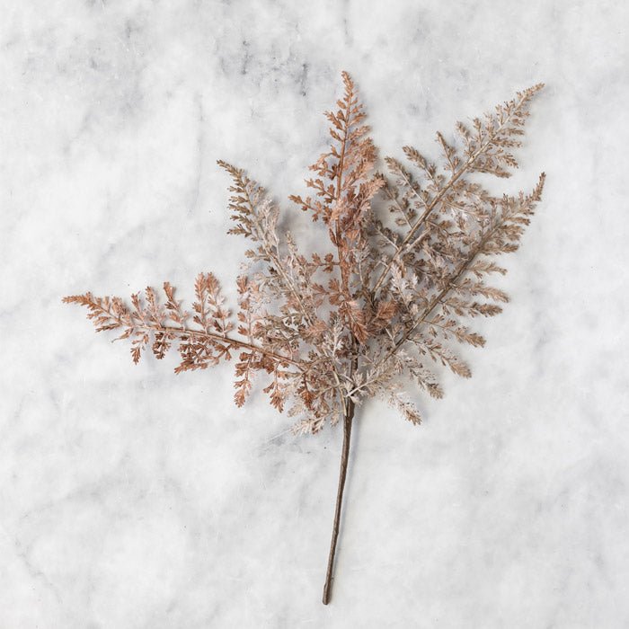 Artificial fern bush rust orange faux fake foliage stem botanical realistic Abigail Ahern