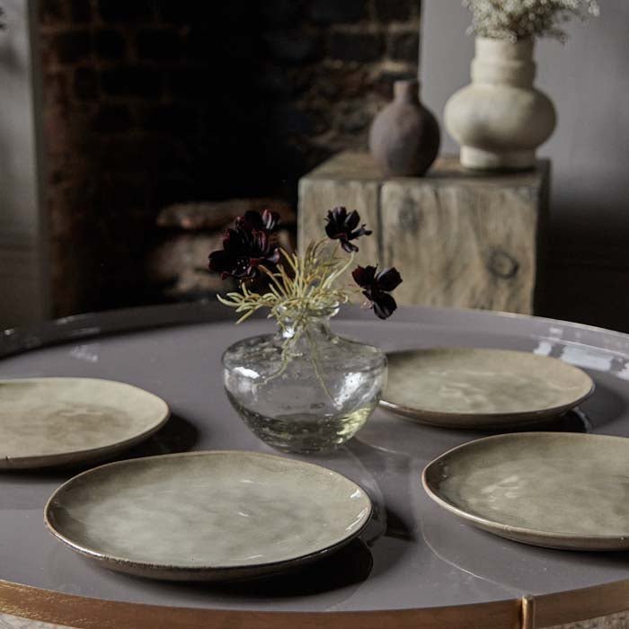 Tirana Stoneware Dinner Plate - Set of 4, a table set with set of four stoneware dinner plates.