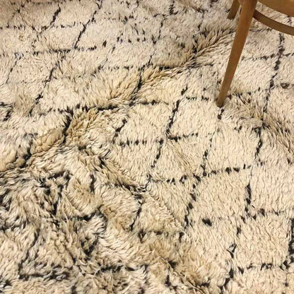 Chair leg placed over a vintage look rug