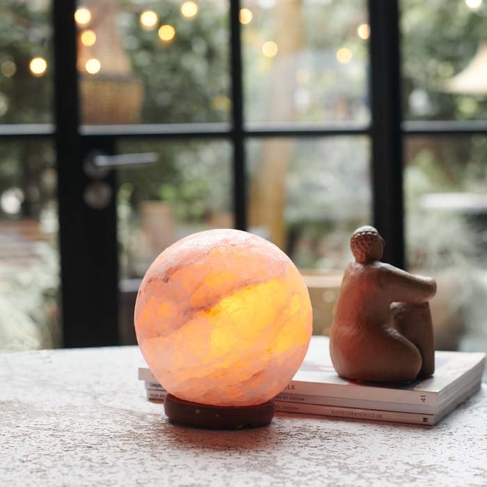 Log round online Himalayan rock salt lamp