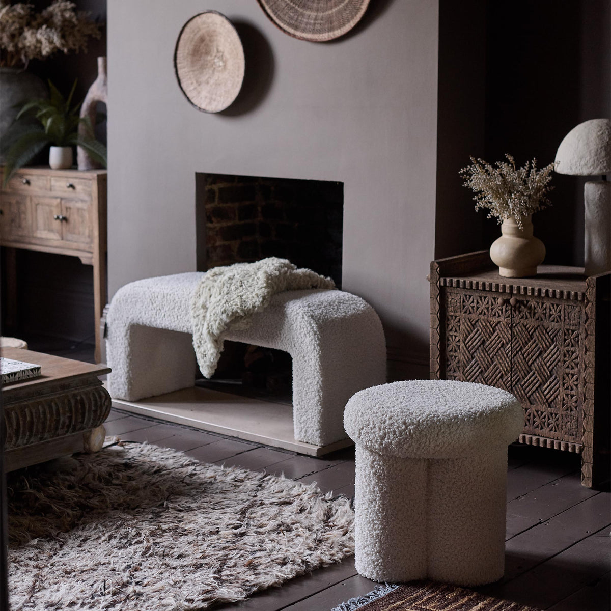Maura Boucle Bench