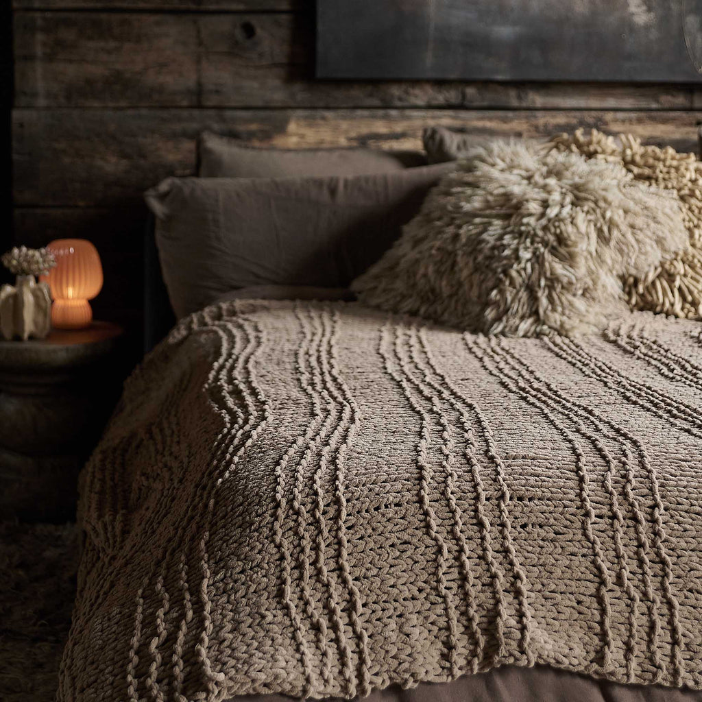 Thornton Knitted Throw, Taupe