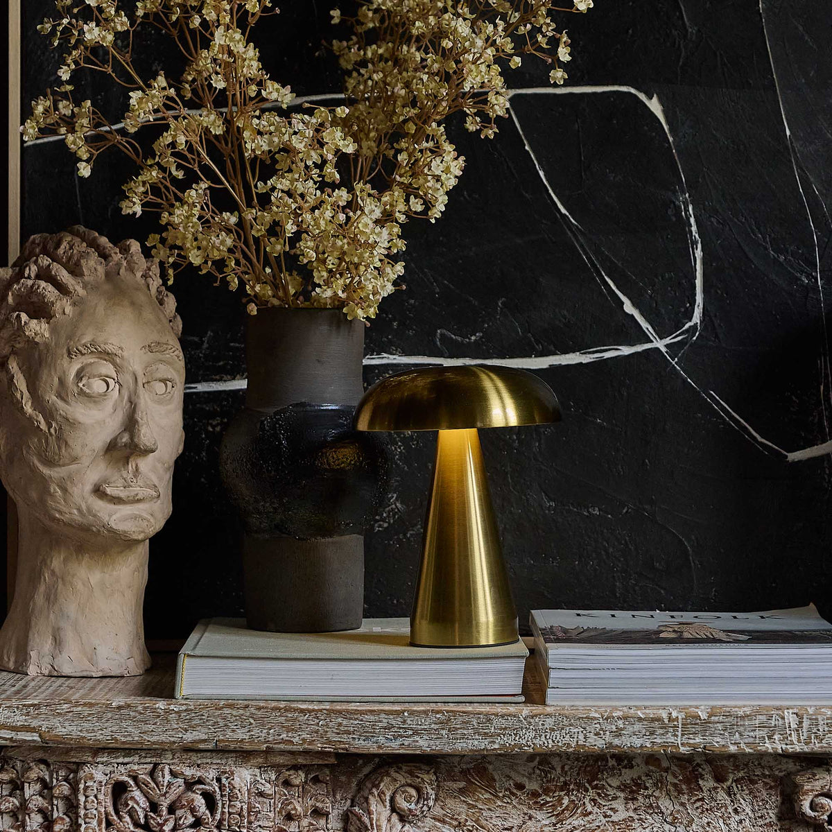 Zenith Portable Table Lamp, Gold