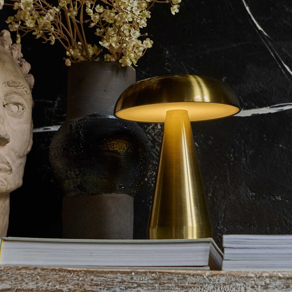 Zenith Portable Table Lamp, Gold