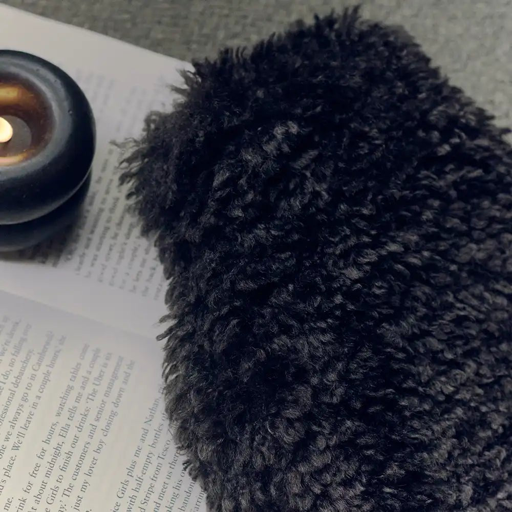 Faux Fur Hot Water Bottle, Mocha