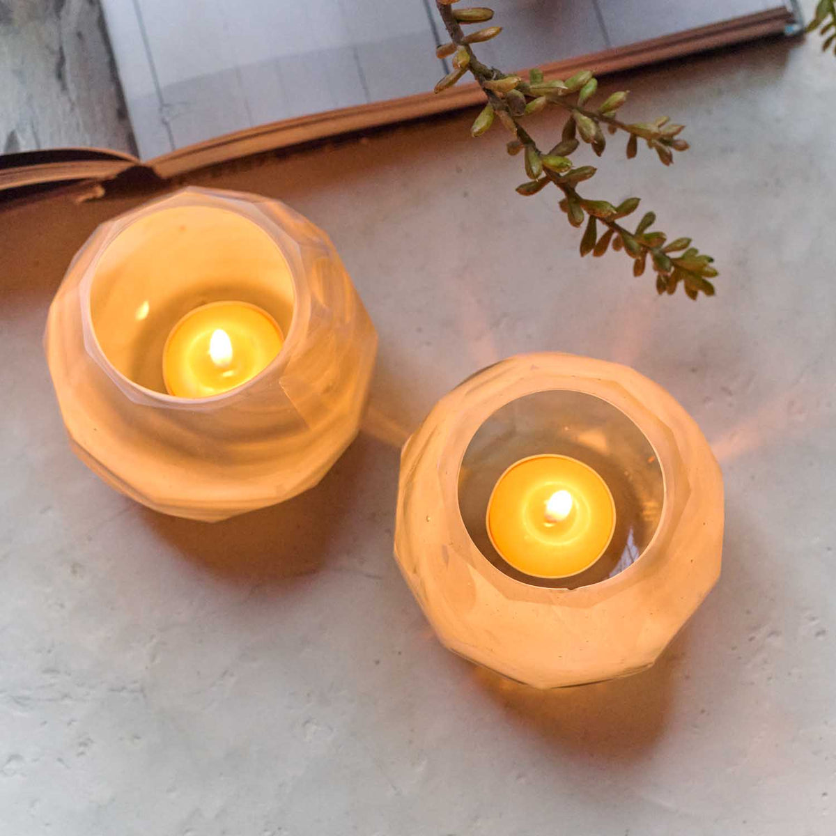 Oleander Glass Candle Holder