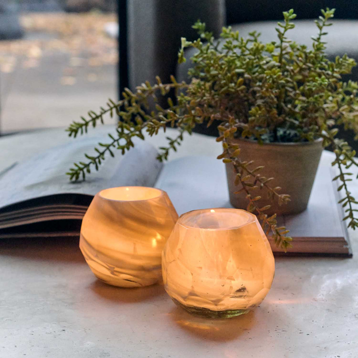 Oleander Glass Candle Holder