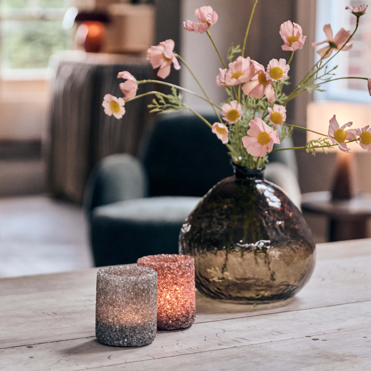 Iona Glass Candle Holder - Spice