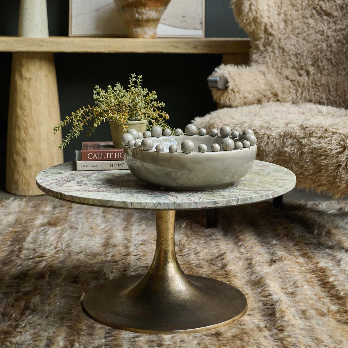 Teller Green Marble Coffee Table