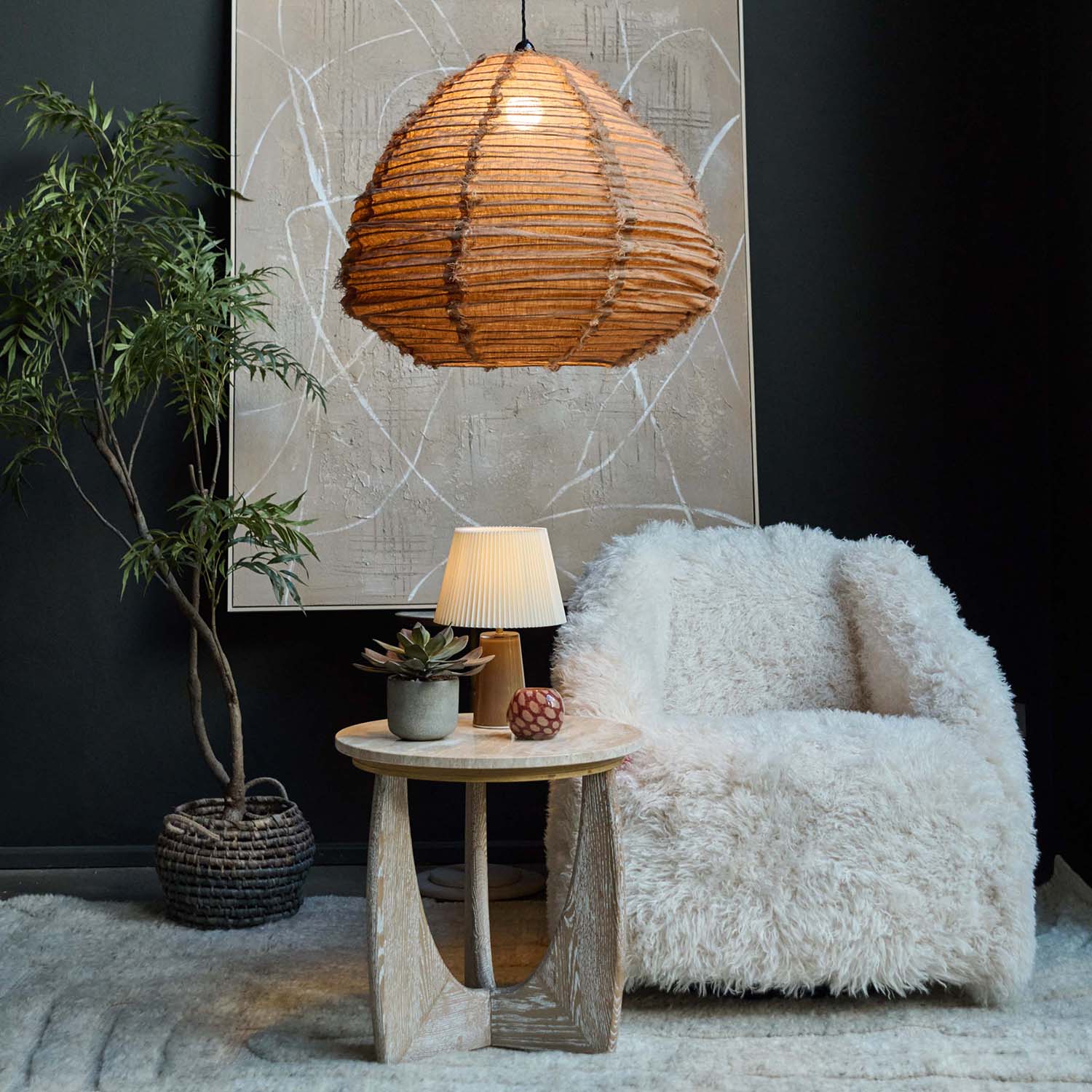 Hamish Faux Sheepskin Armchair