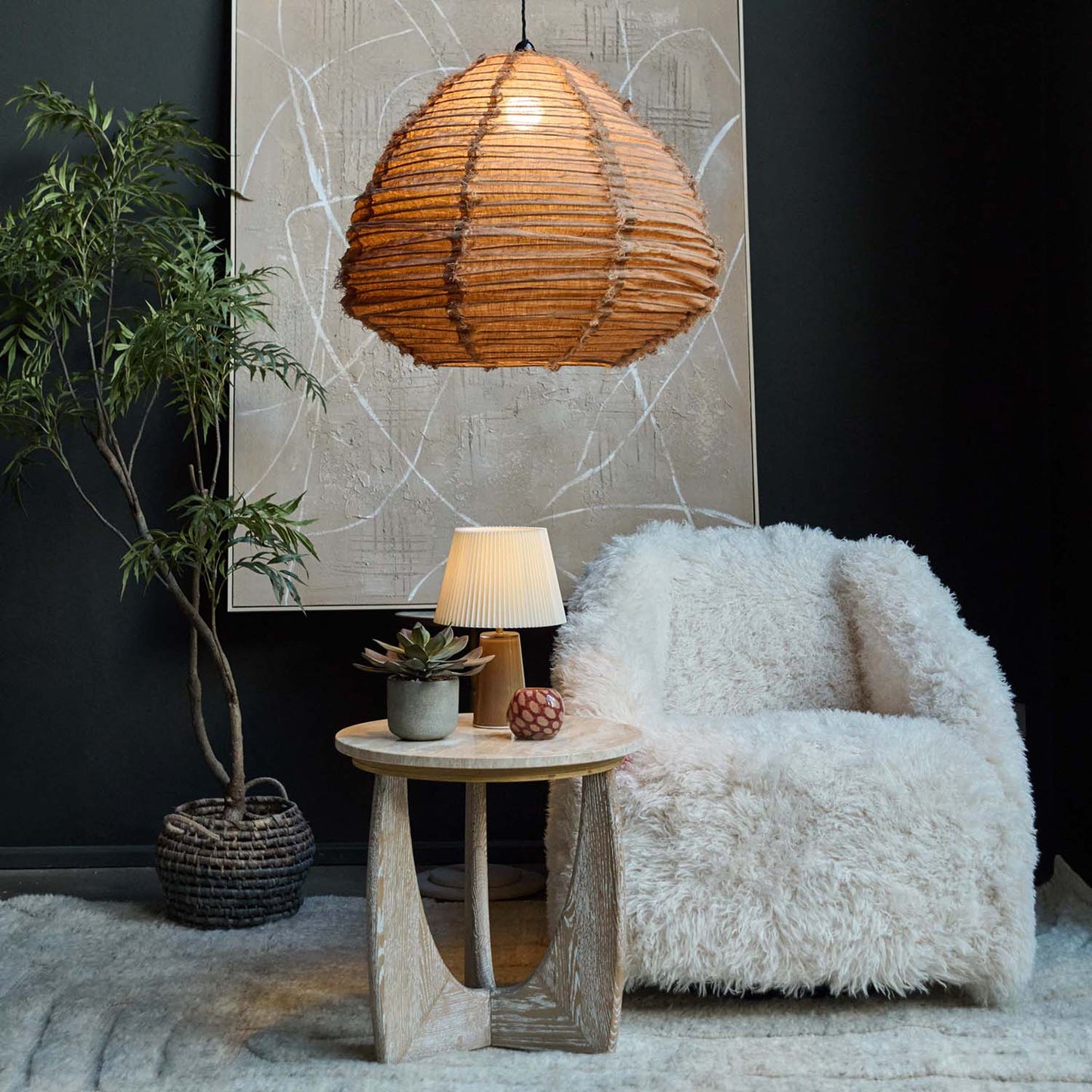 Hamish Faux Sheepskin Armchair