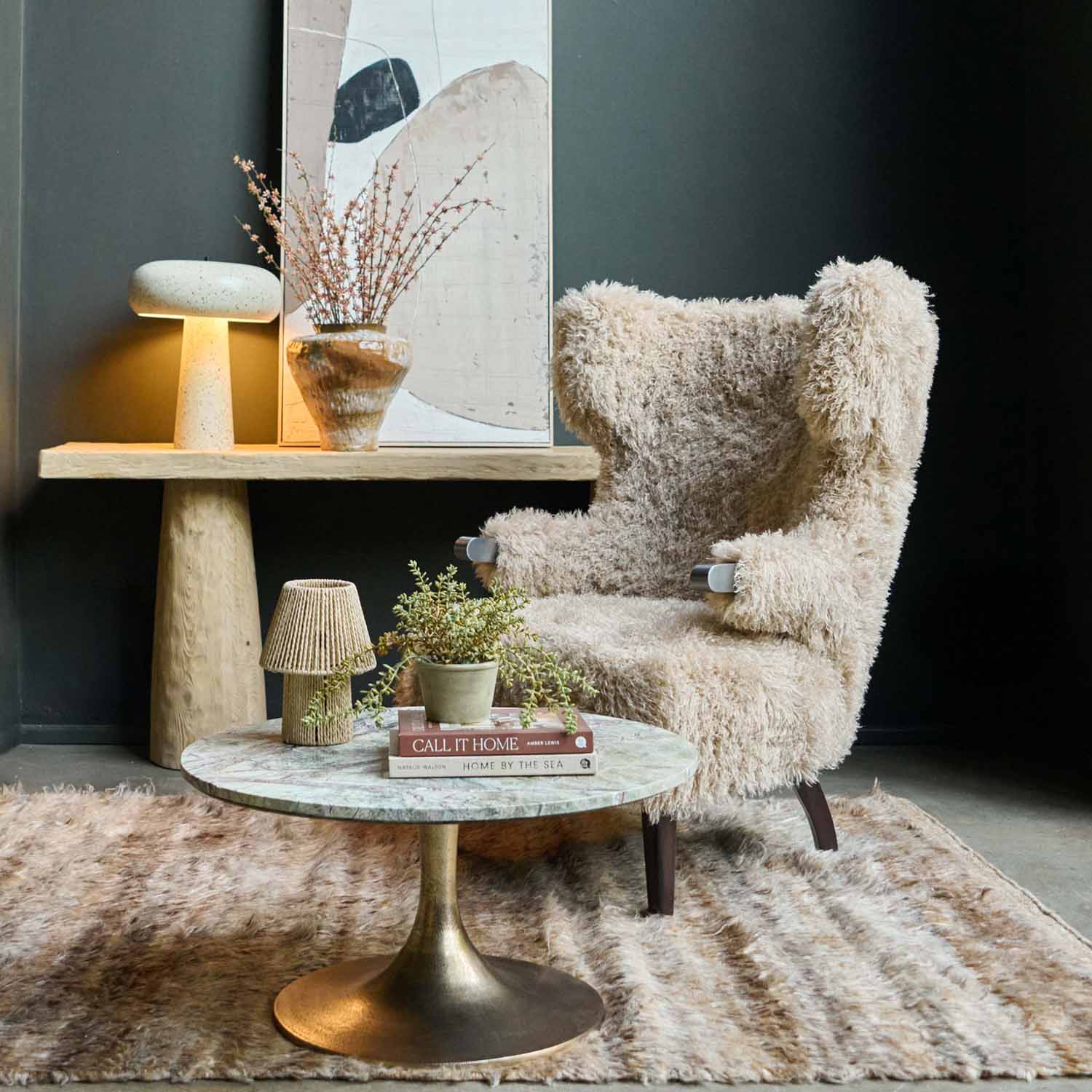 Teller Green Marble Coffee Table