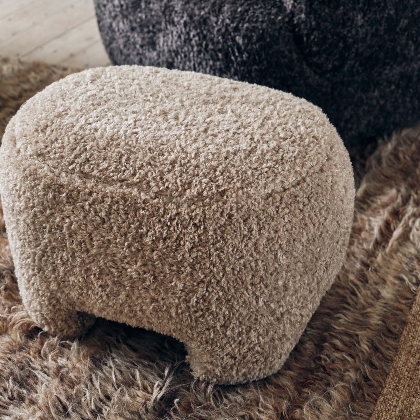 Calvello Faux Shearling Pouffe