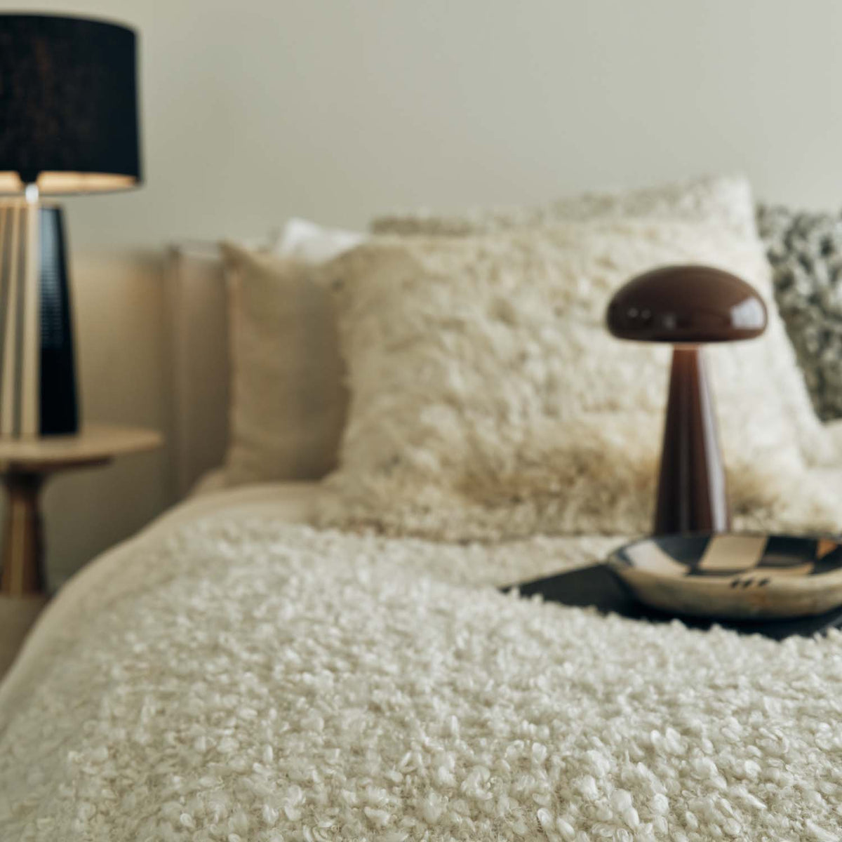 Kirsten Boucle Throw, Cream