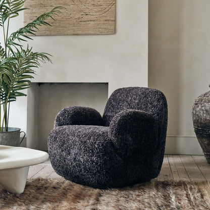 Natasha Faux Shearling Armchair, Charcoal