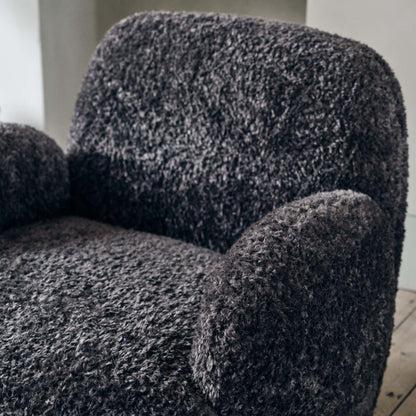 Natasha Faux Shearling Armchair, Charcoal