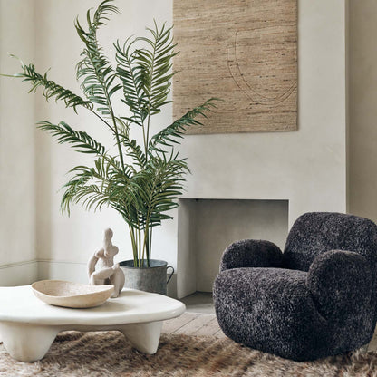 Natasha Faux Shearling Armchair, Charcoal
