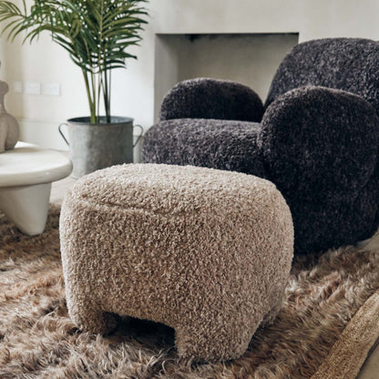 Calvello Faux Shearling Pouffe