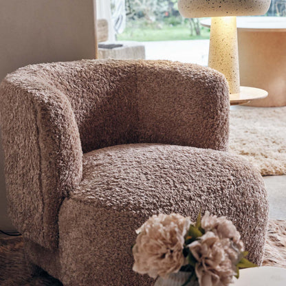 Nola Faux Shearling Armchair, Beige