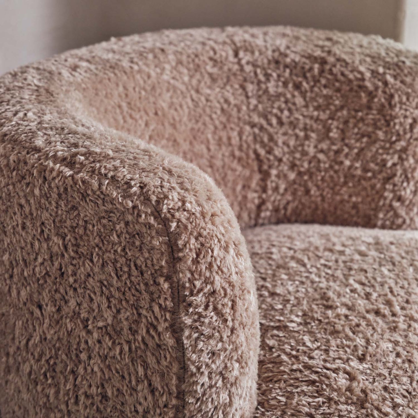 Nola Faux Shearling Armchair, Beige