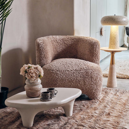 Nola Faux Shearling Armchair, Beige