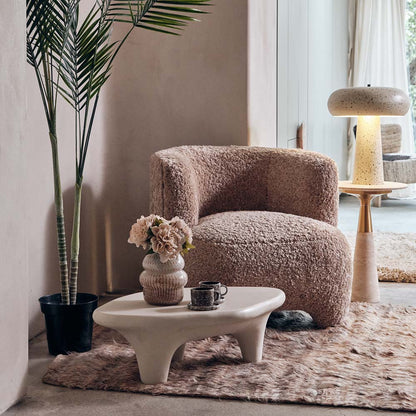 Nola Faux Shearling Armchair, Beige