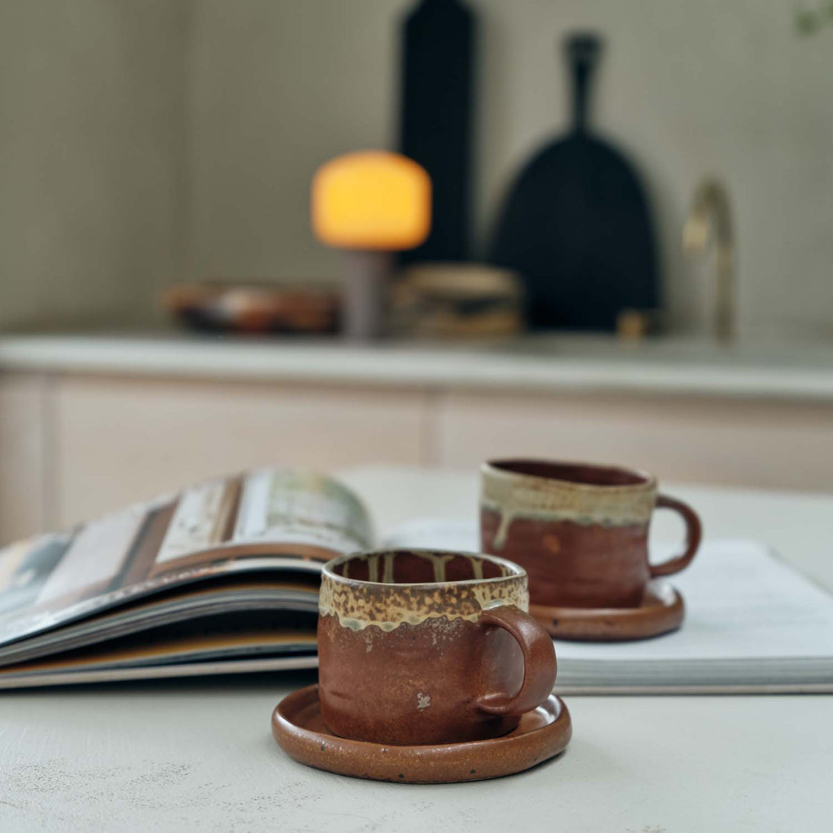 Norman Cup and Saucer, Rust