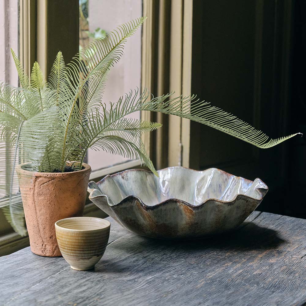 Artificial Fern in Clay Pot