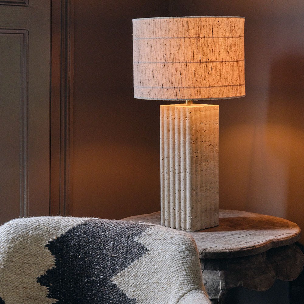 Hurdcott Travertine Table Lamp