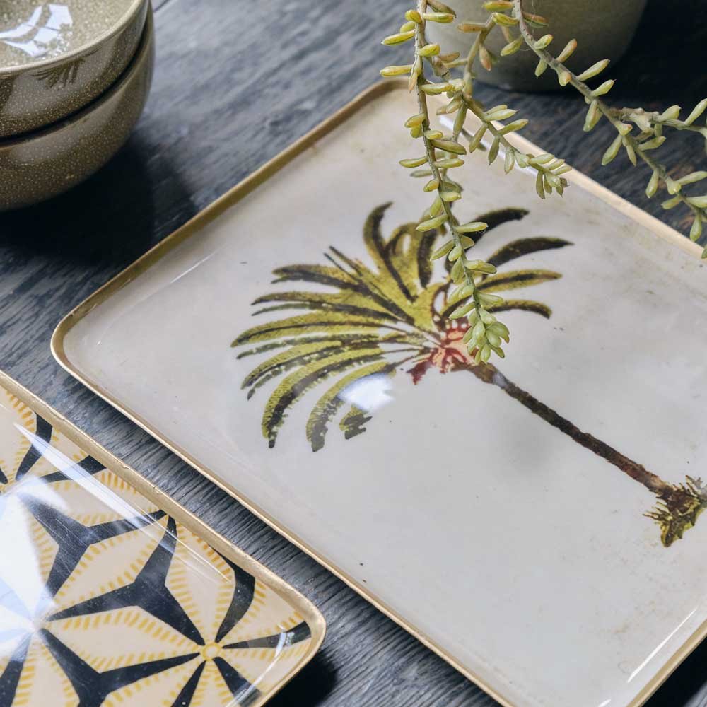 Tropic Palm Enamel Tray