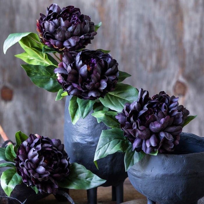 Artificial peony purple faux fake flower vases arrangement botanical realistic Abigail Ahern