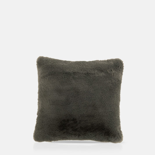 Aniya Faux Fur Cushion - Charcoal