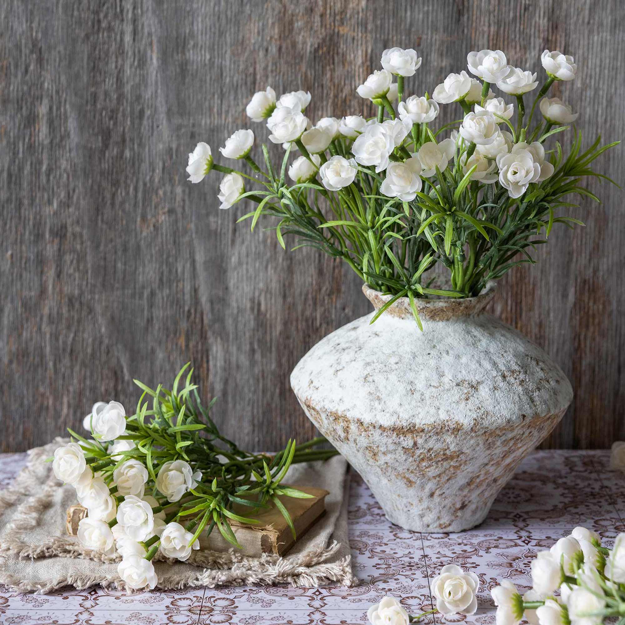 Artificial Hellebore Bunch, White