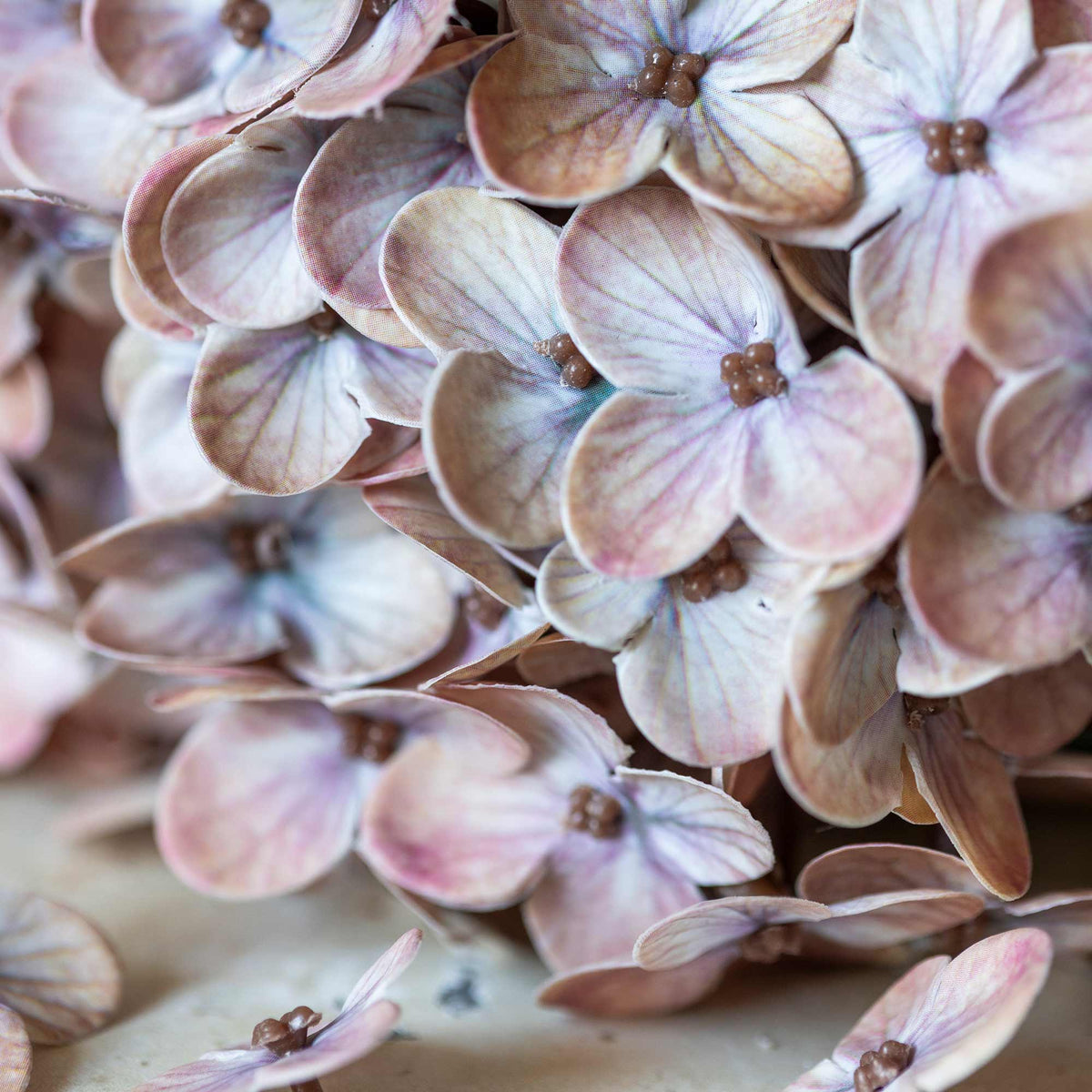 Artificial Real Touch Hydrangea, Antique Blush