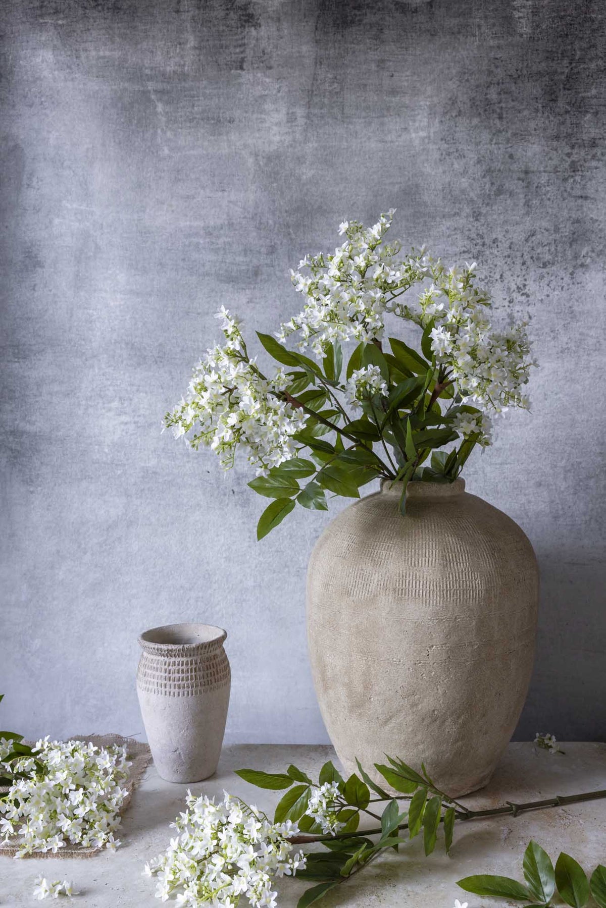 Artificial Lilac Stem, White