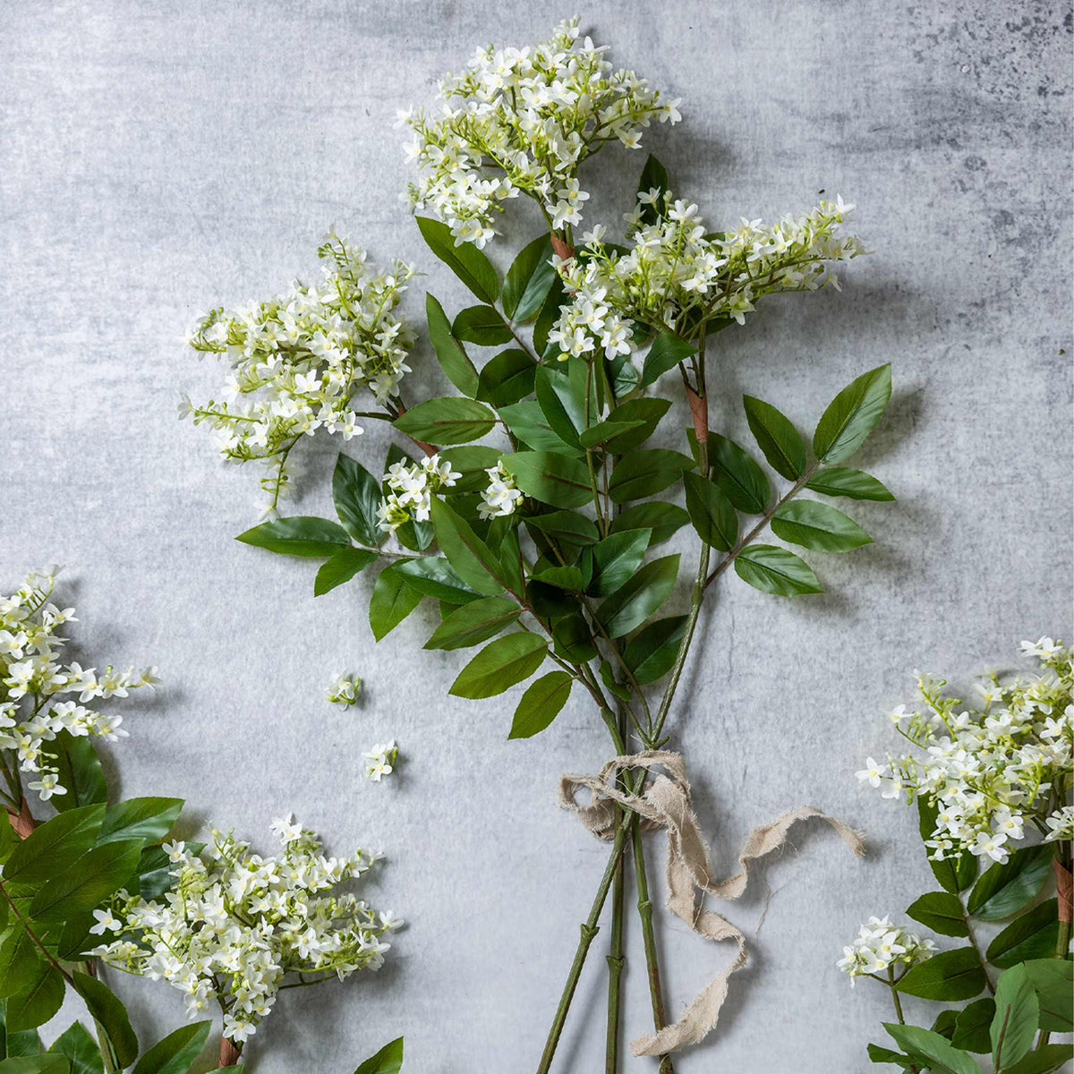 Artificial Lilac Stem, White