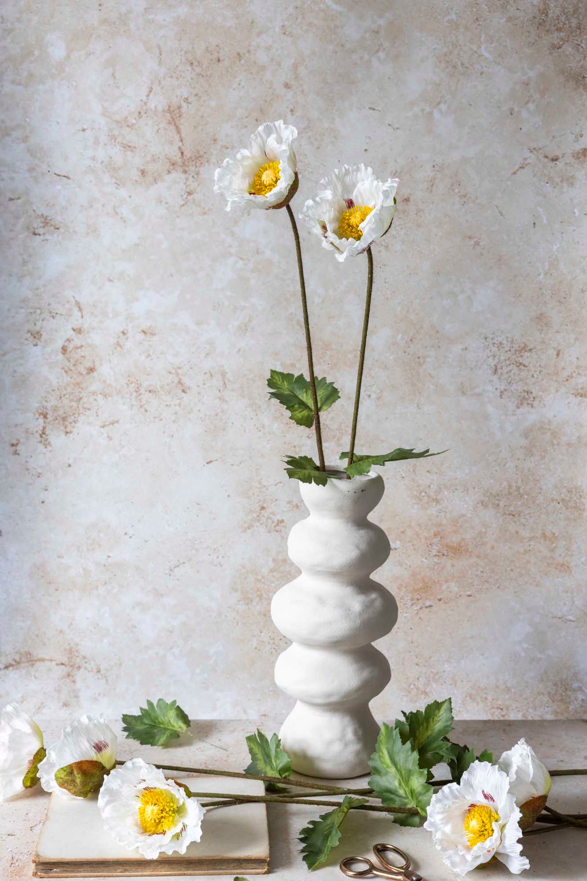 Artificial Poppy, White