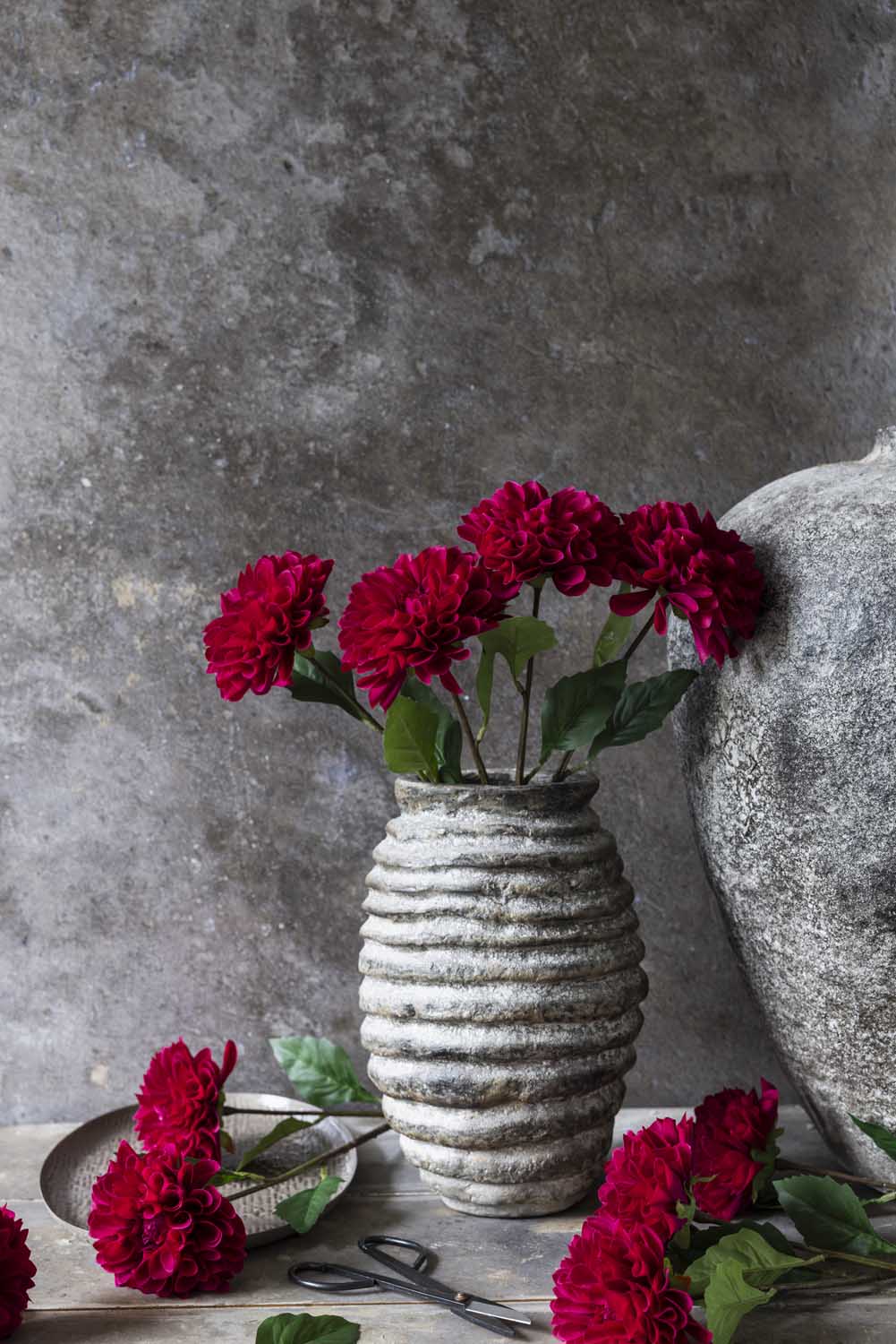 Artificial Real Touch Dahlia, Ruby