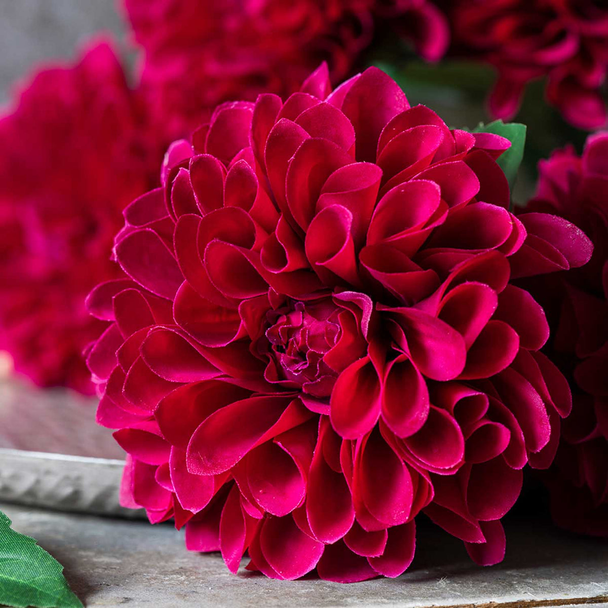Artificial Real Touch Dahlia, Ruby