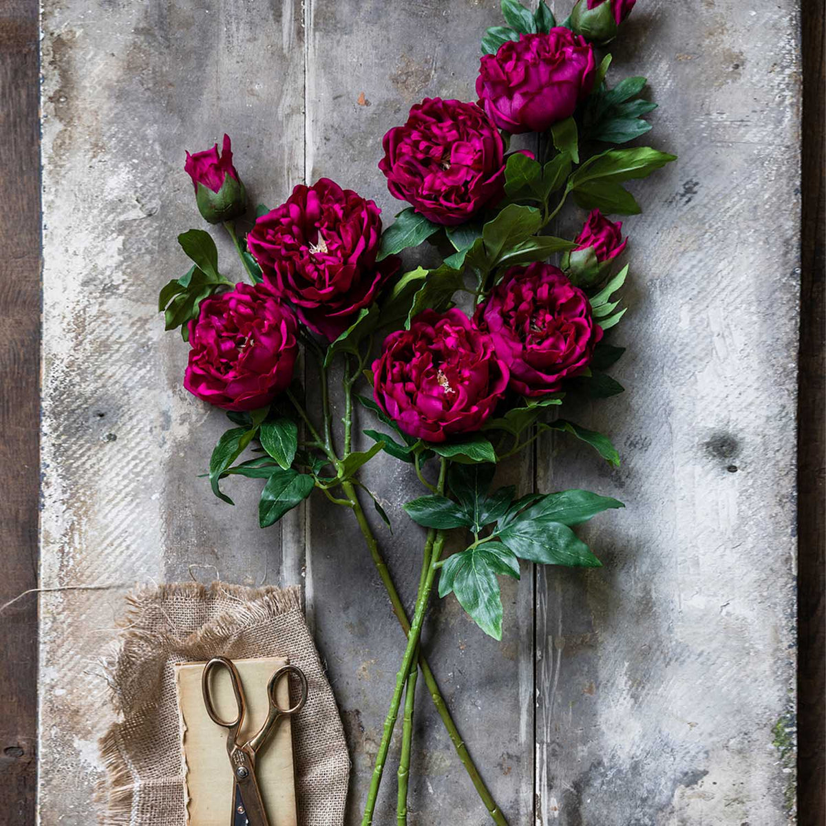 Artificial Real Touch Peony, Ruby