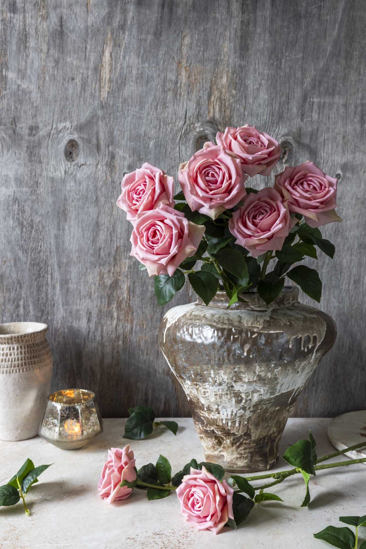 Artificial Real Touch Rose, Peach