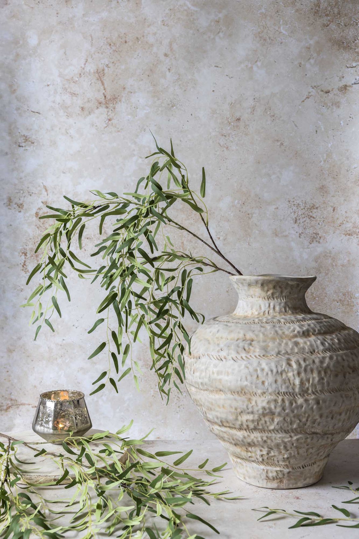Artificial Willow Branch, Forest Green