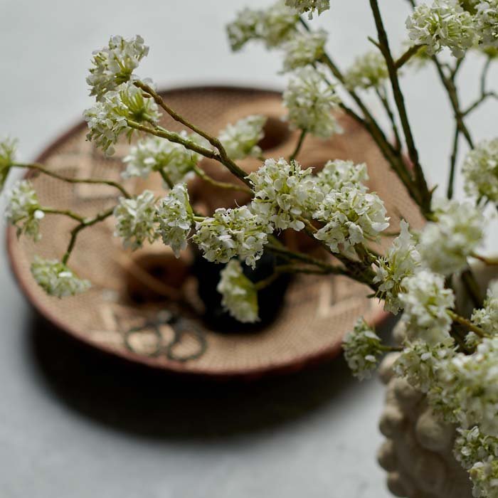 Artificial blossom white faux fake flower stems botanical realistic Abigail Ahern home decor