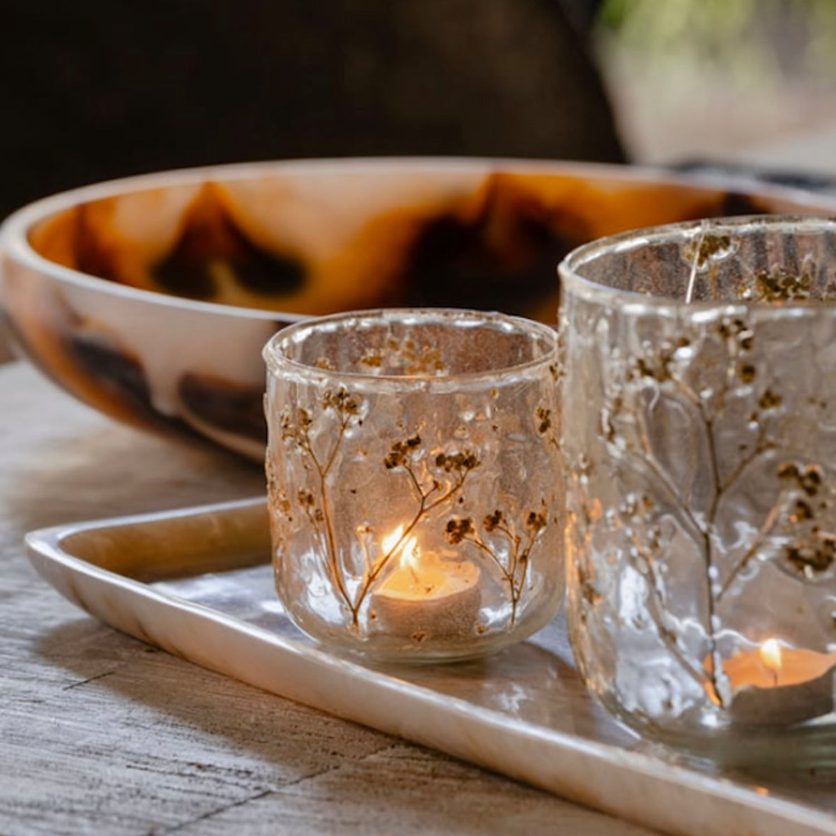 Botanic Glass Candle Holder, Large