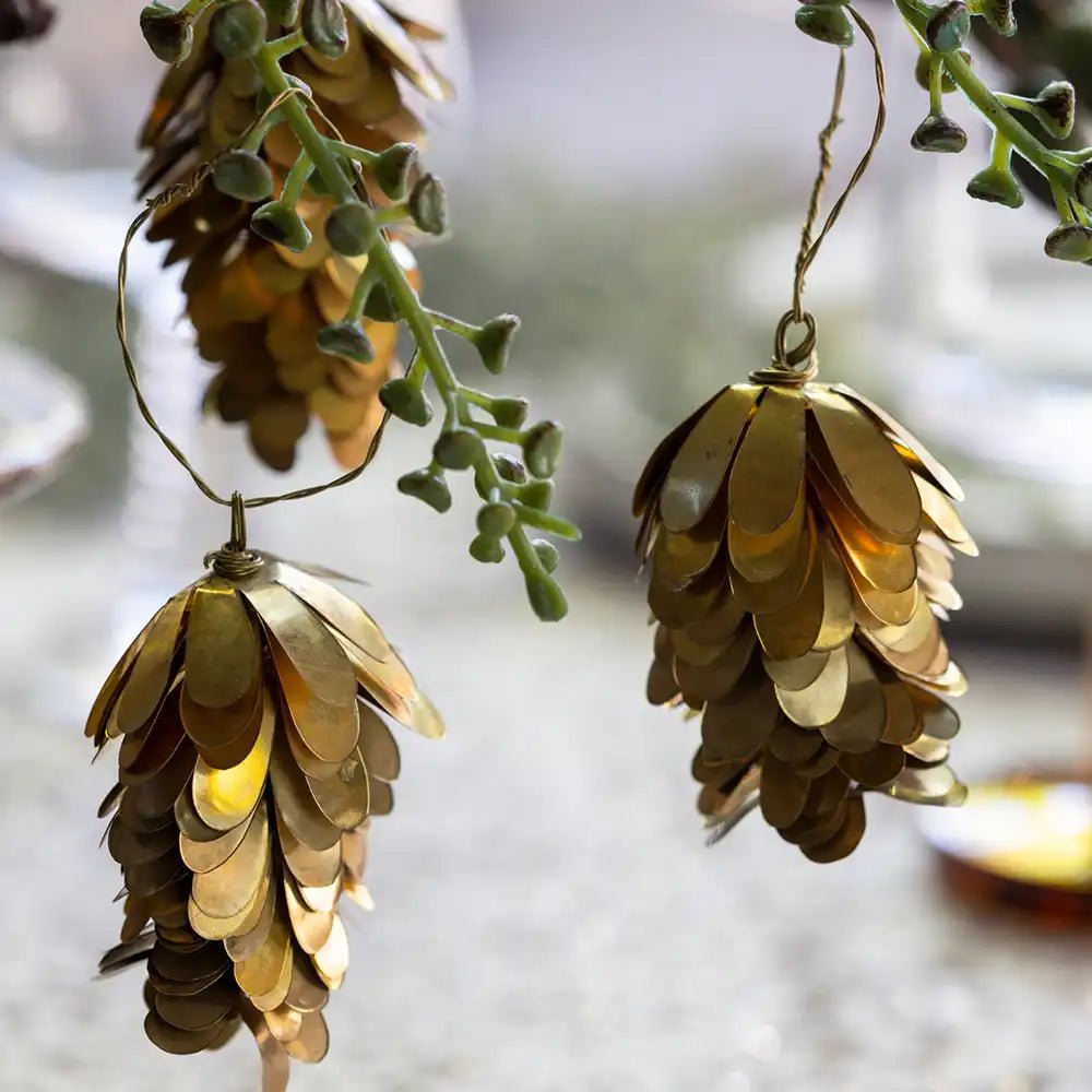 Brass Pinecone Bauble