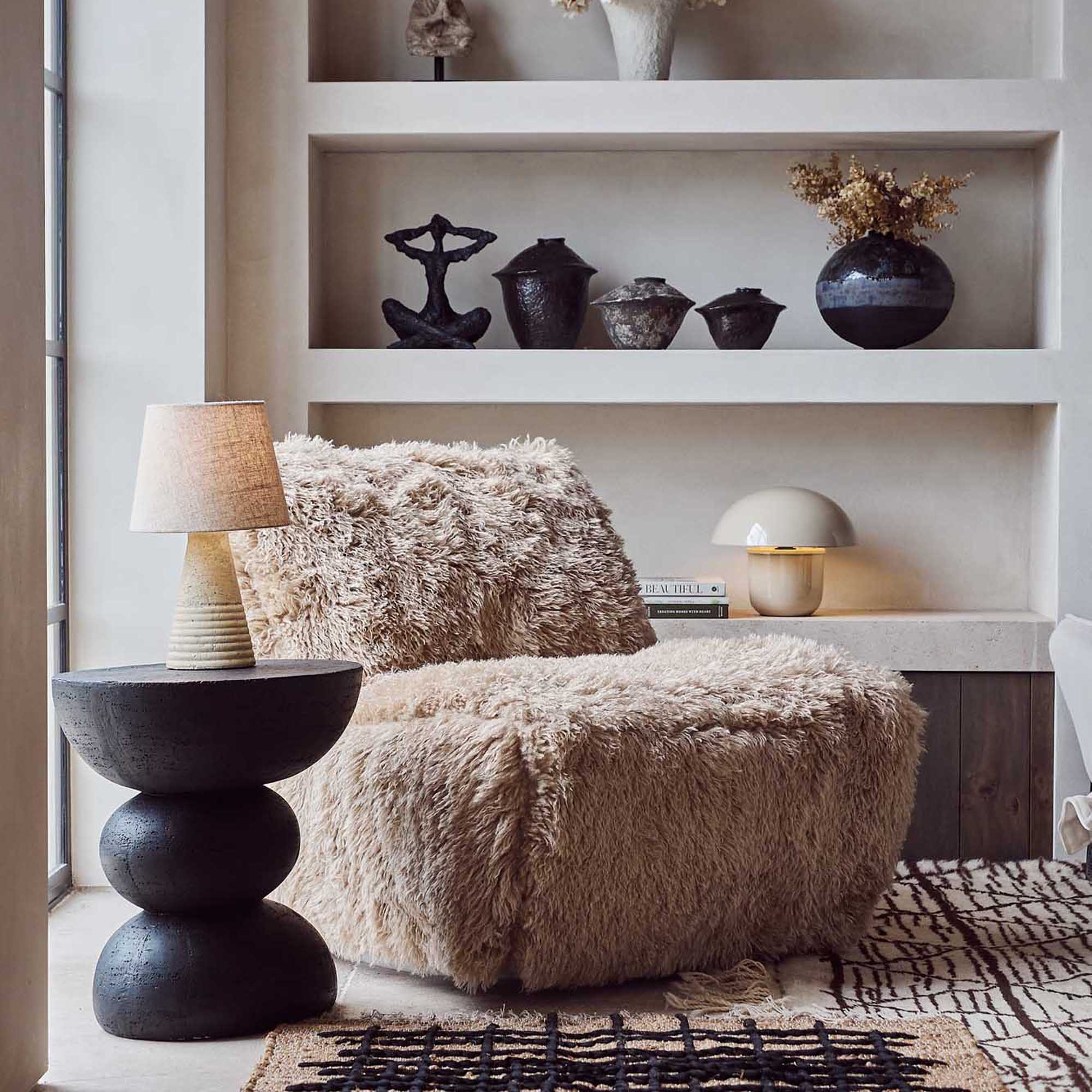 Charlotte Swivel Accent Chair | Faux Fur Armchair | Abigail Ahern