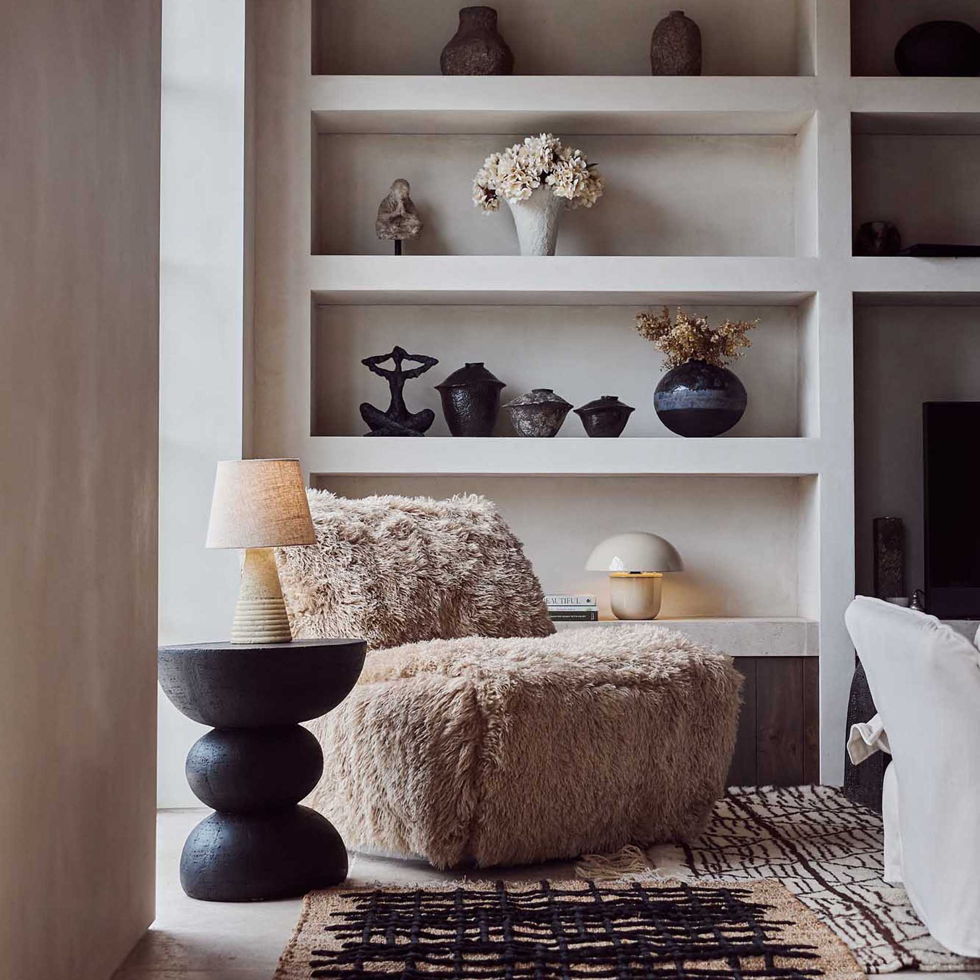 Charlotte Swivel Accent Chair | Faux Fur Armchair | Abigail Ahern